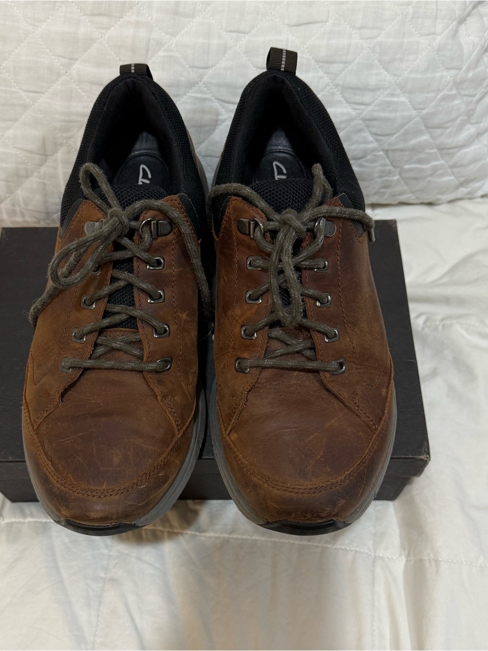 Clarks Men's Brown Leather Wave 2.0 Vibe  Lace-Up Shoes